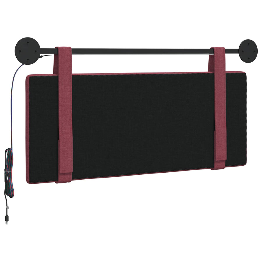 Hangend hoofdbord Met LED-verlichting Wijnrood Stof
