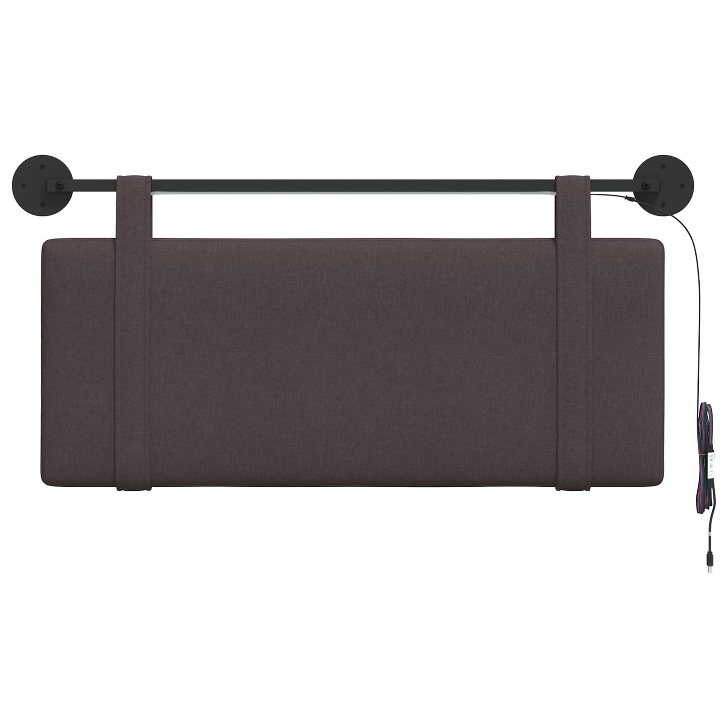 Hangend hoofdbord Met LED-verlichting Donkerbruin Stof