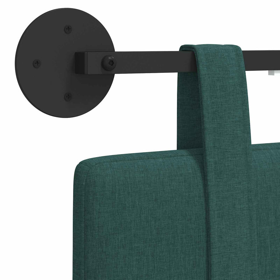 Hangend hoofdbord Met LED-verlichting Donkergroen Stof