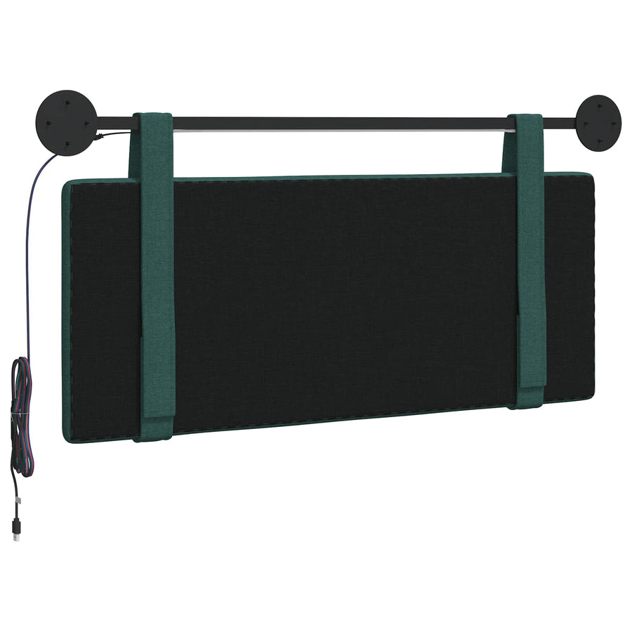 Hangend hoofdbord Met LED-verlichting Donkergroen Stof