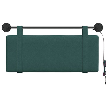 Hangend hoofdbord Met LED-verlichting Donkergroen Stof
