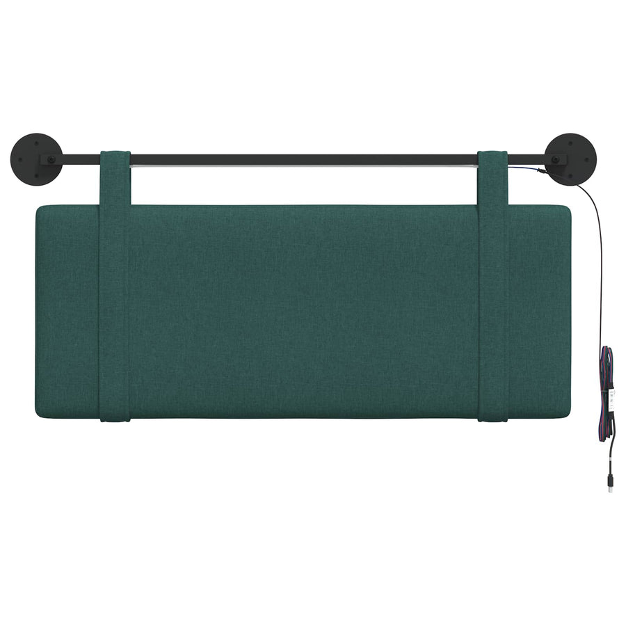 Hangend hoofdbord Met LED-verlichting Donkergroen Stof