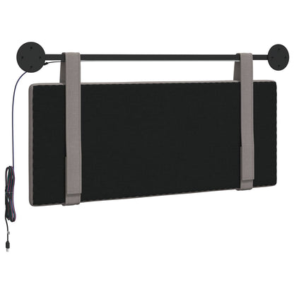 Hangend hoofdbord Met LED-verlichting Taupe Stof