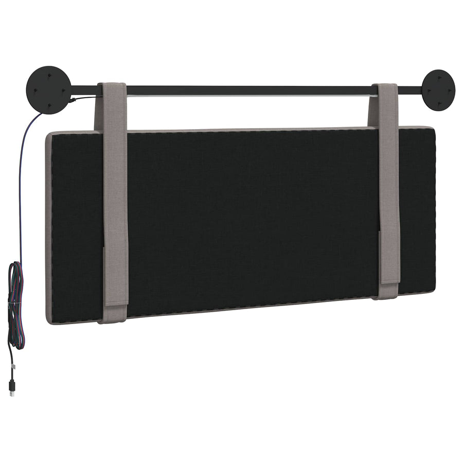 Hangend hoofdbord Met LED-verlichting Taupe Stof