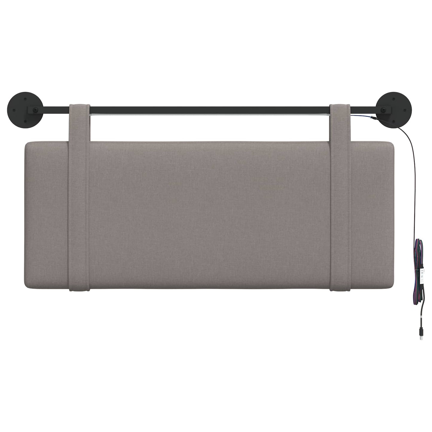 Hangend hoofdbord Met LED-verlichting Taupe Stof