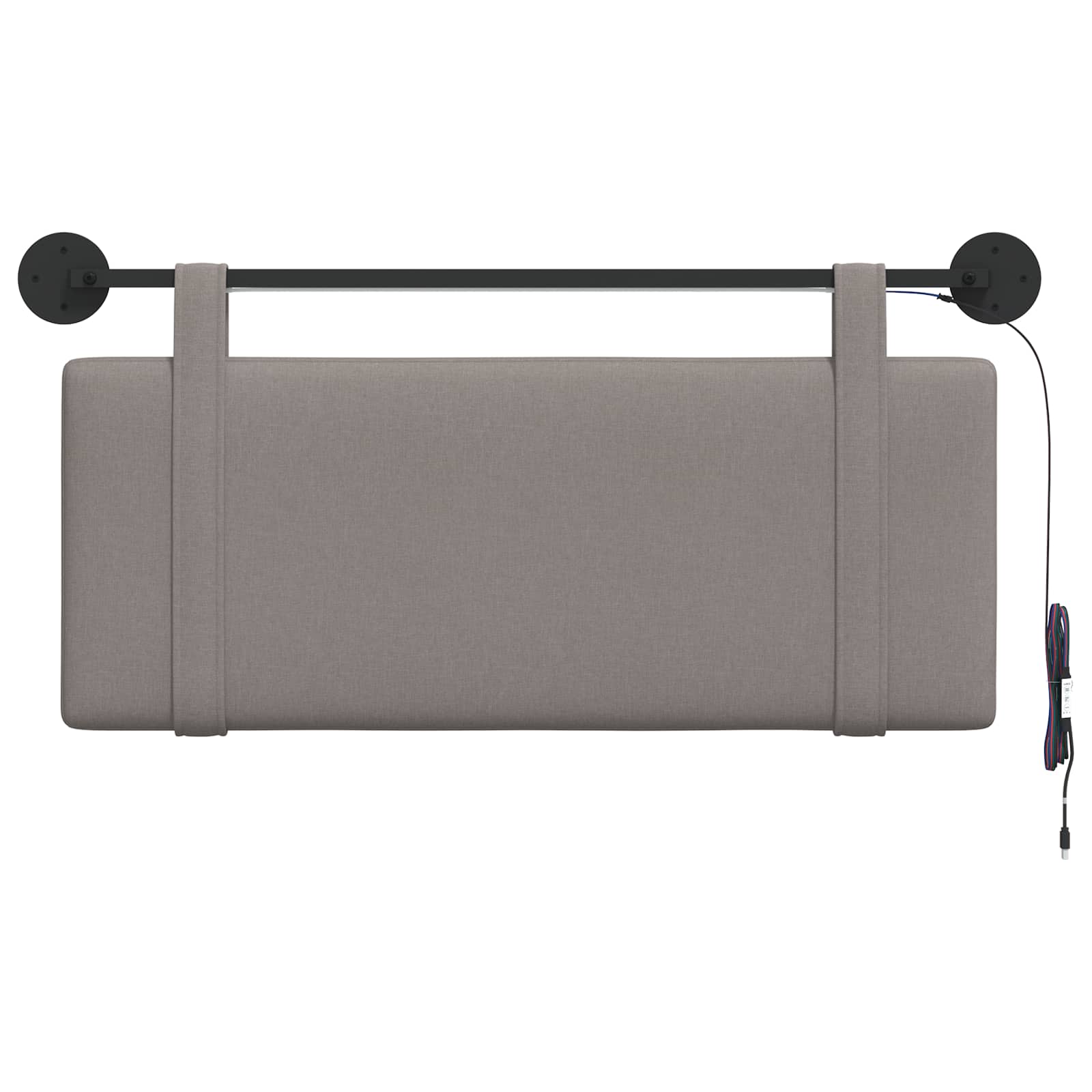 Hangend hoofdbord Met LED-verlichting Taupe Stof
