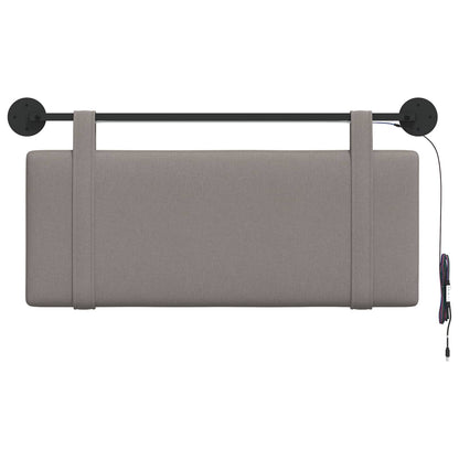 Hangend hoofdbord Met LED-verlichting Taupe Stof