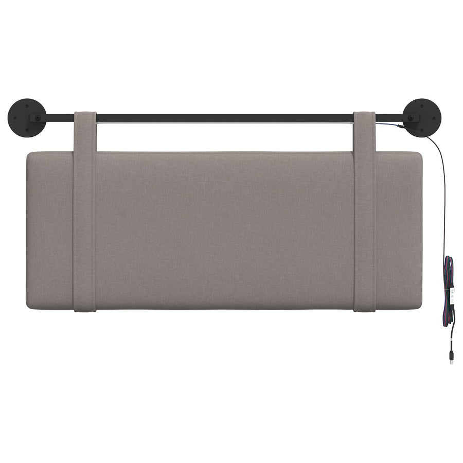 Hangend hoofdbord Met LED-verlichting Taupe Stof