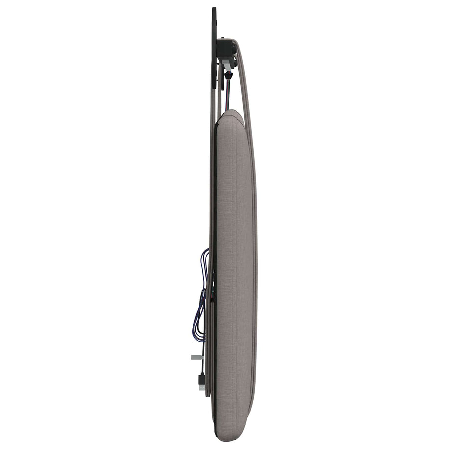 Hangend hoofdbord Met LED-verlichting Taupe Stof