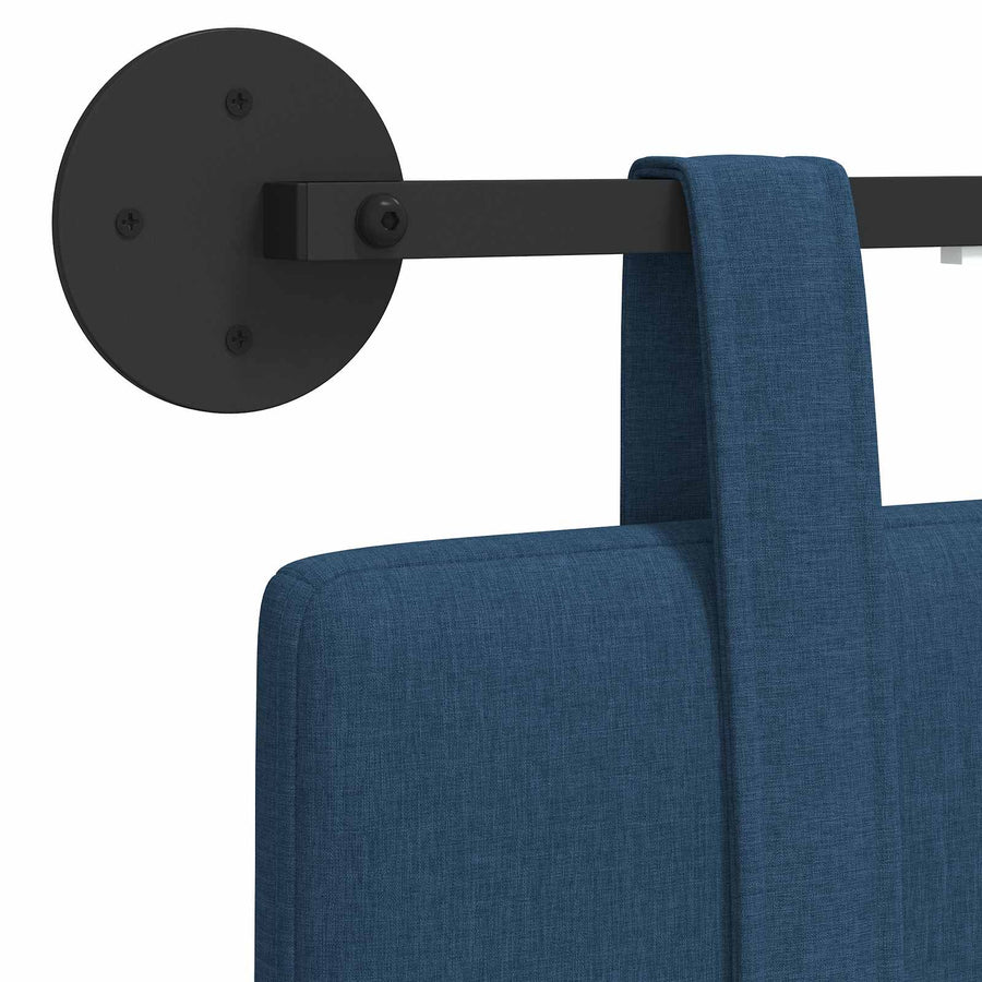 Hangend hoofdbord Met LED-verlichting Blauw Stof