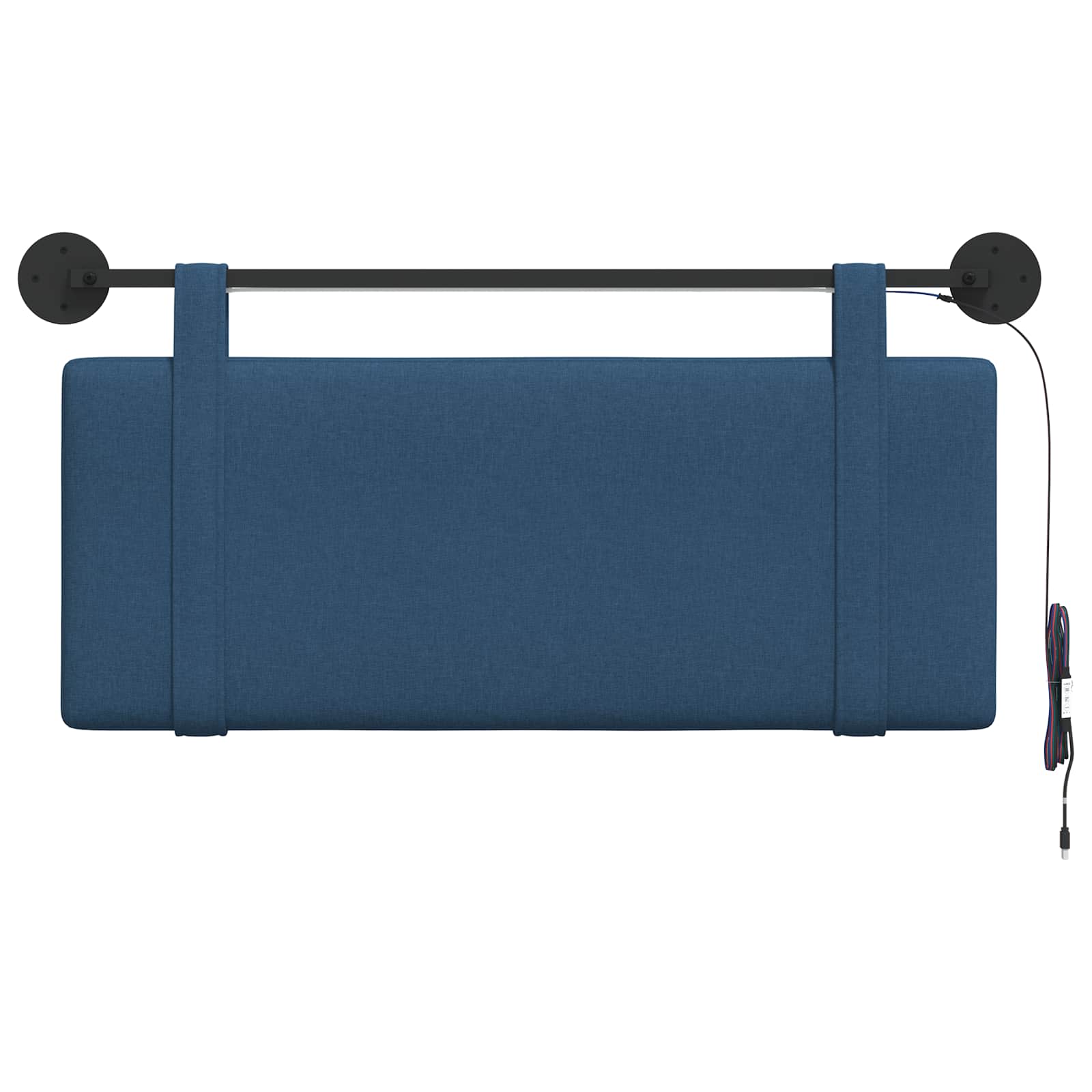 Hangend hoofdbord Met LED-verlichting Blauw Stof