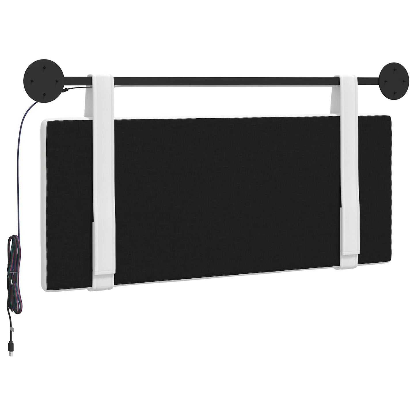 Hangend hoofdbord Met LED-verlichting Wit Stof