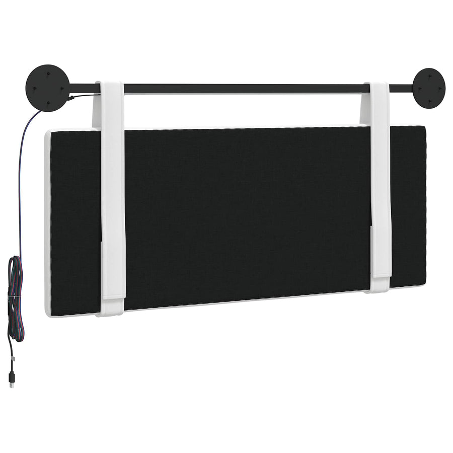 Hangend hoofdbord Met LED-verlichting Wit Stof