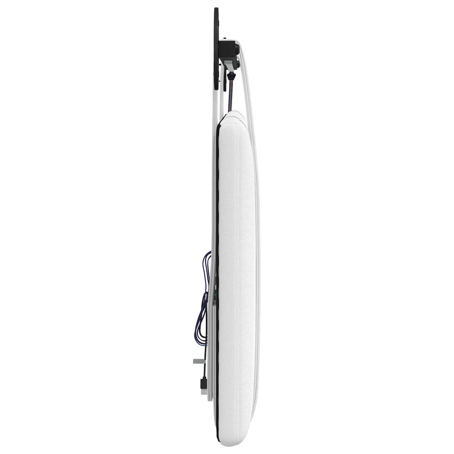 Hangend hoofdbord Met LED-verlichting Wit Stof