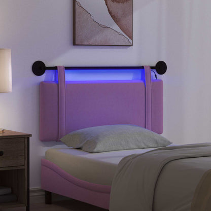 Hangend hoofdbord Met LED-verlichting Roze Stof
