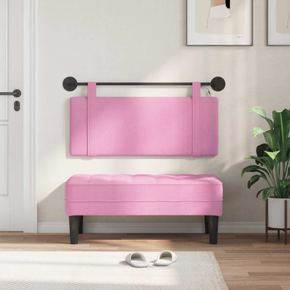 Hangend hoofdbord Met LED-verlichting Roze Stof