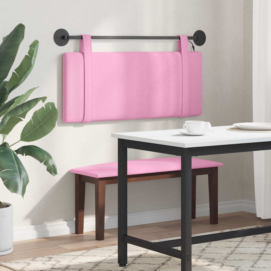 Hangend hoofdbord Met LED-verlichting Roze Stof