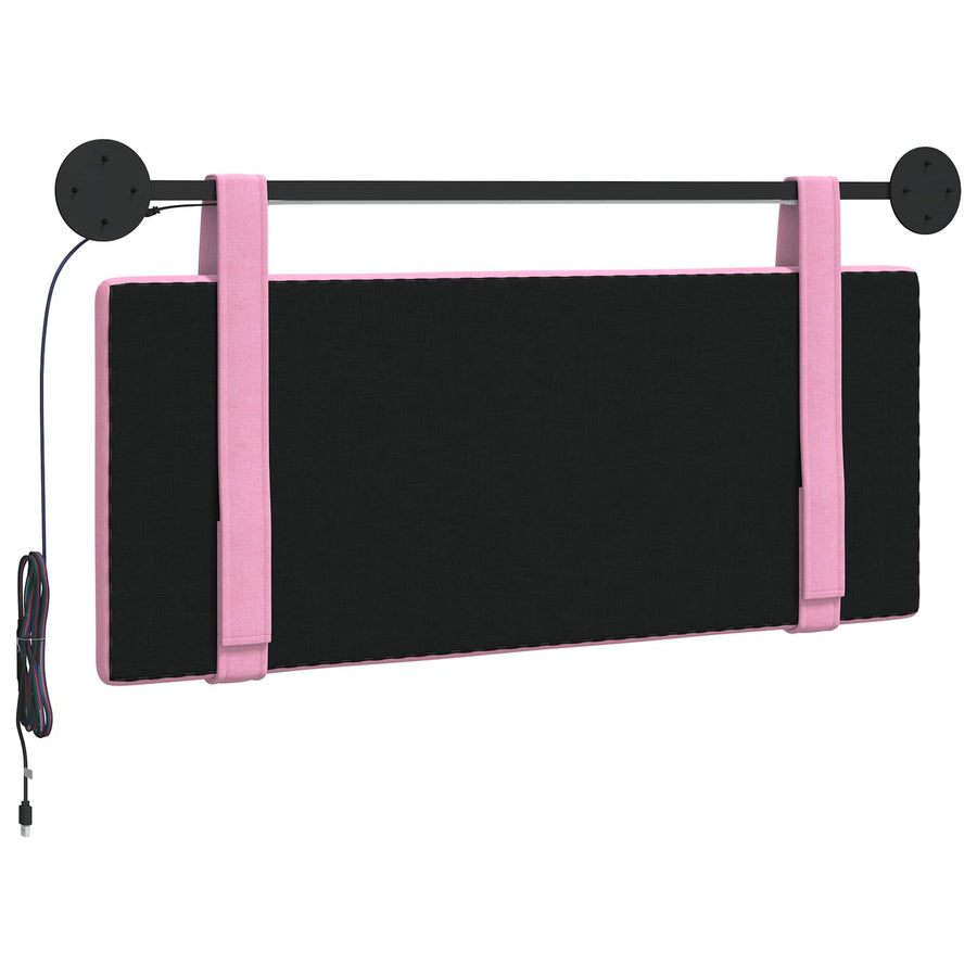 Hangend hoofdbord Met LED-verlichting Roze Stof