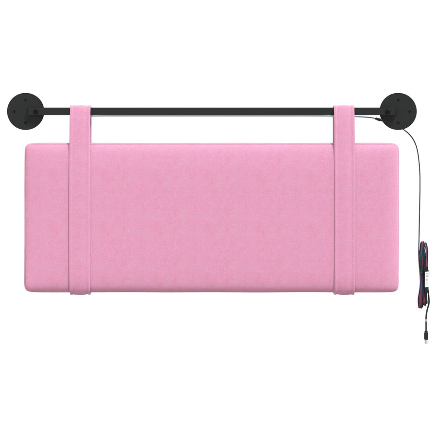 Hangend hoofdbord Met LED-verlichting Roze Stof