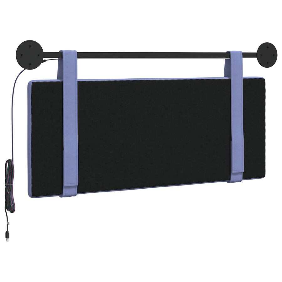 Hangend hoofdbord Met LED-verlichting Jeans Blauw Stof