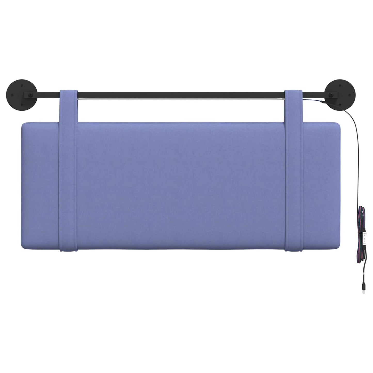 Hangend hoofdbord Met LED-verlichting Jeans Blauw Stof