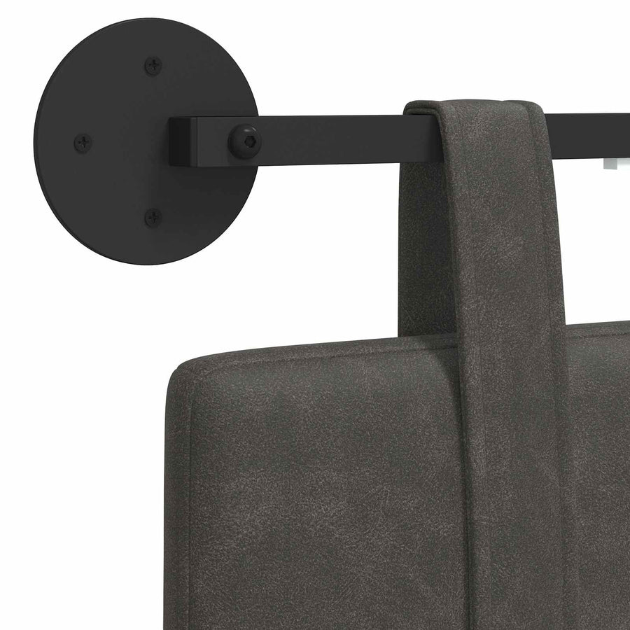 Hangend hoofdbord Met LED-verlichting Zwart Antiek PU