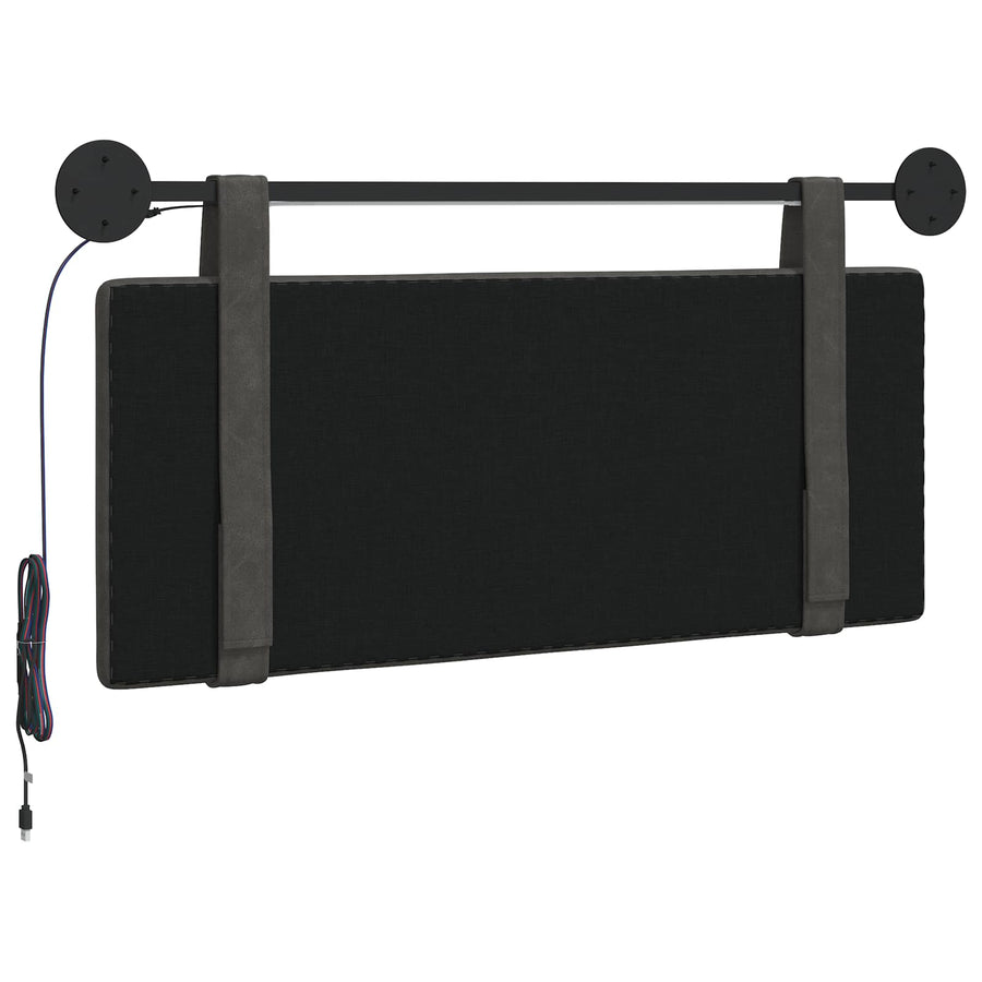 Hangend hoofdbord Met LED-verlichting Zwart Antiek PU