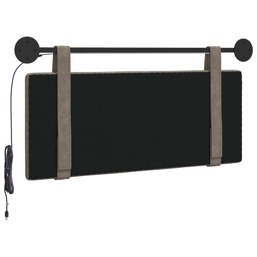 Hangend hoofdbord Met LED-verlichting Grijs Antiek PU