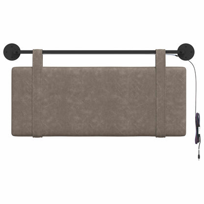 Hangend hoofdbord Met LED-verlichting Grijs Antiek PU