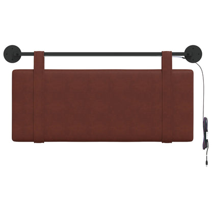 Hangend hoofdbord Met LED-verlichting Glanzend Bruin Antiek PU