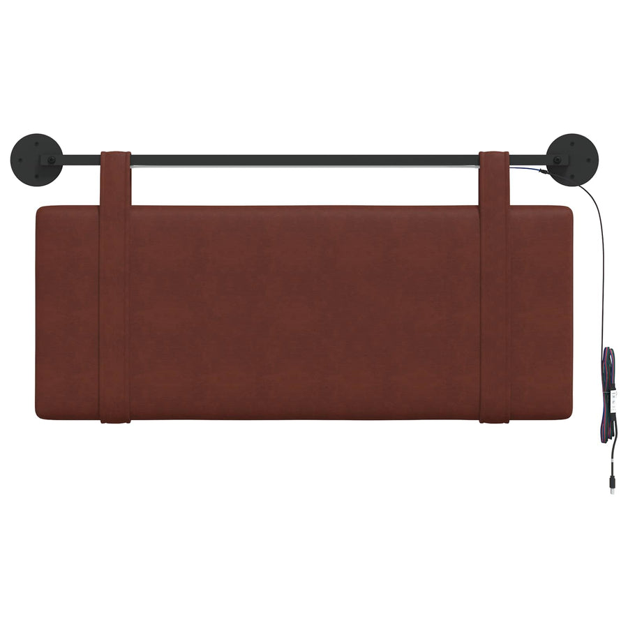 Hangend hoofdbord Met LED-verlichting Glanzend Bruin Antiek PU