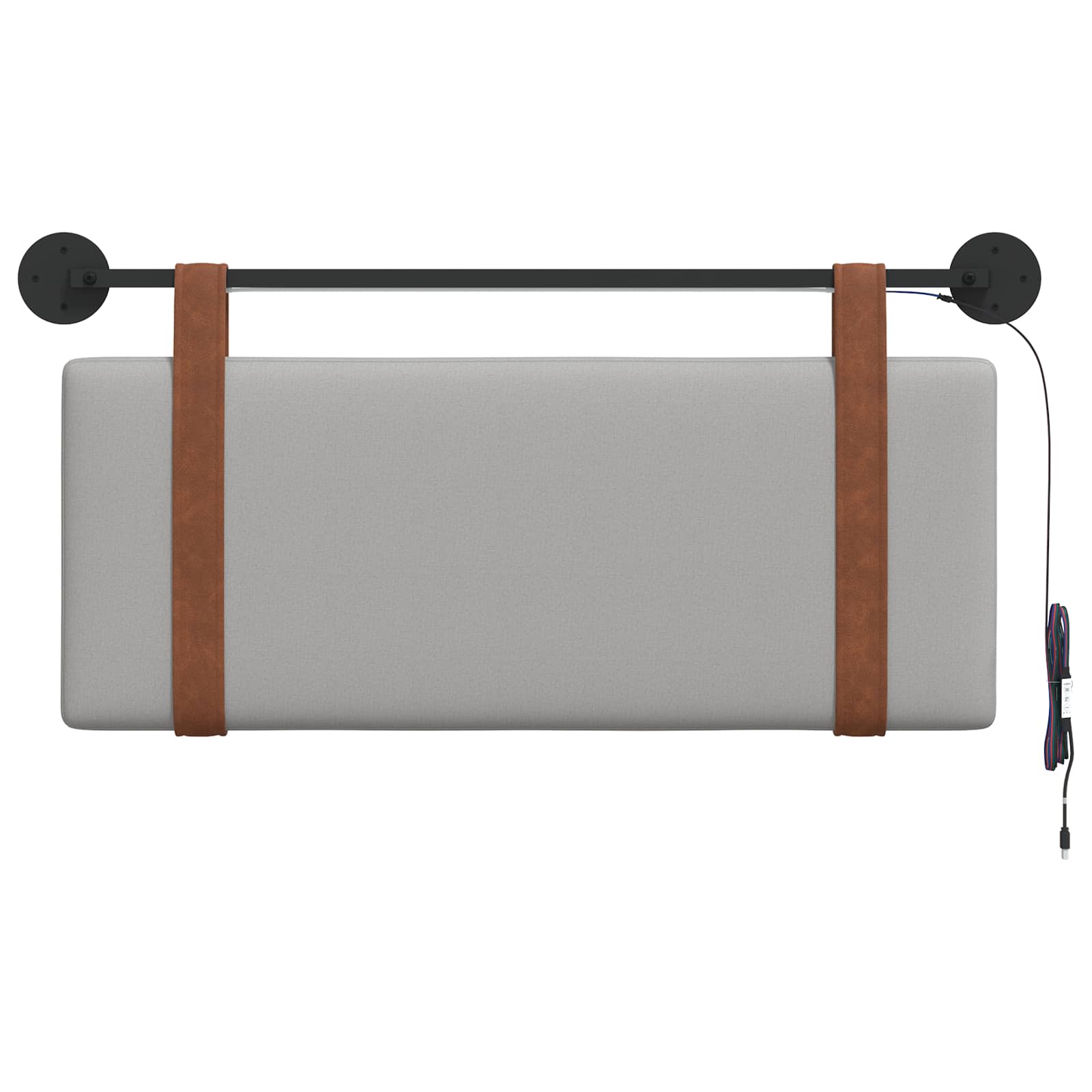 Hangend hoofdbord Met LED-verlichting Wolkengrijs Antiek PU