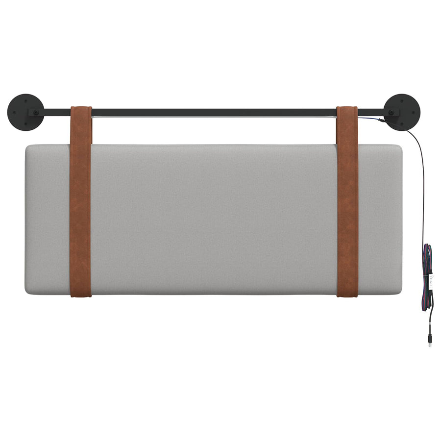 Hangend hoofdbord Met LED-verlichting Wolkengrijs Antiek PU
