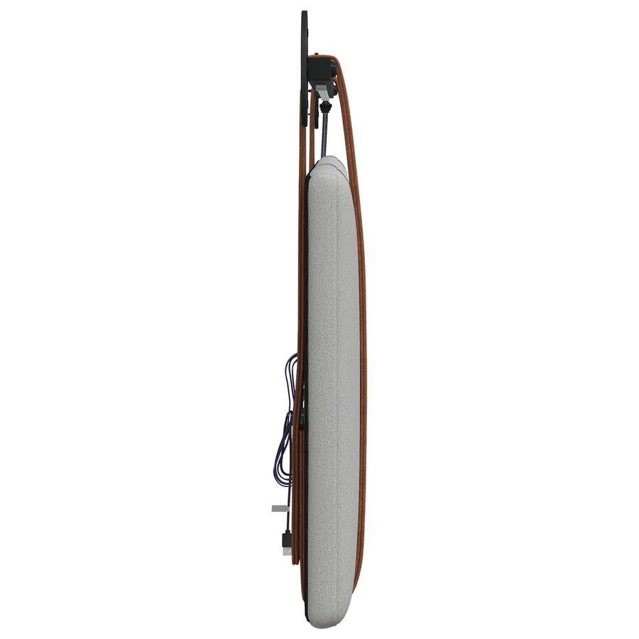 Hangend hoofdbord Met LED-verlichting Wolkengrijs Antiek PU