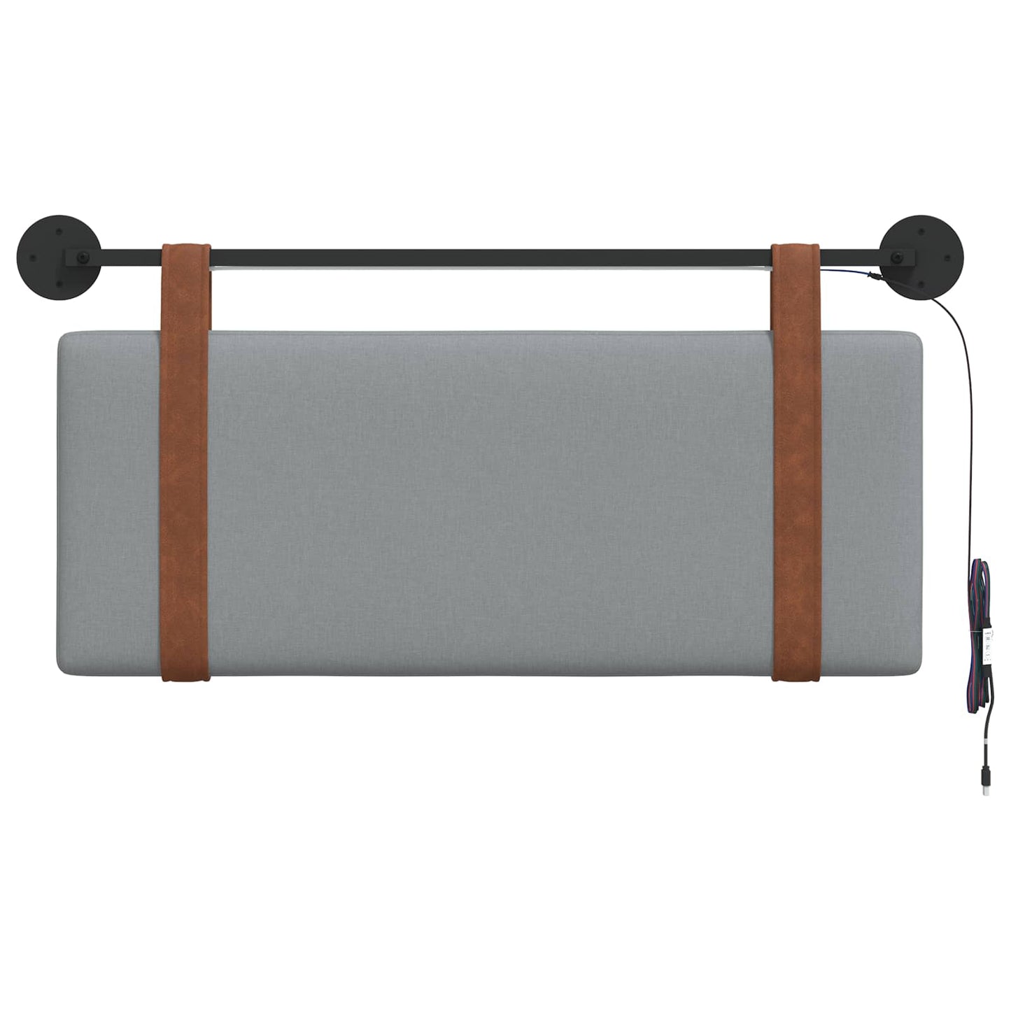 Hangend hoofdbord Met LED-verlichting Lichtgrijs Antiek PU