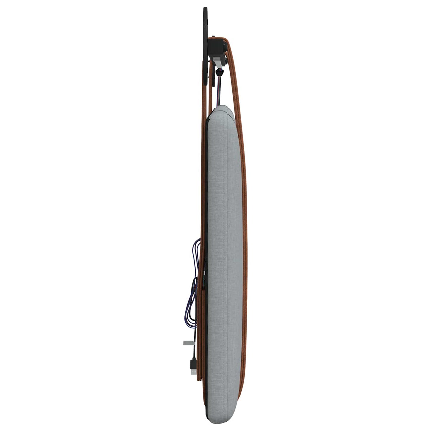 Hangend hoofdbord Met LED-verlichting Lichtgrijs Antiek PU