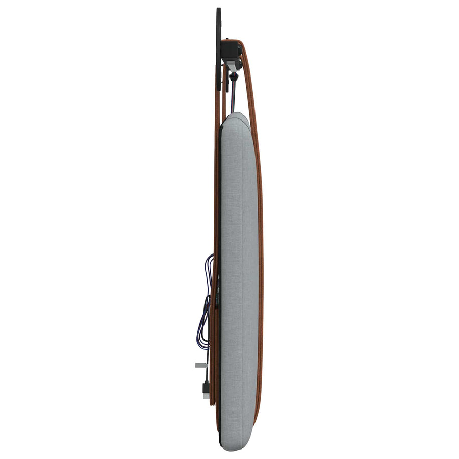 Hangend hoofdbord Met LED-verlichting Lichtgrijs Antiek PU