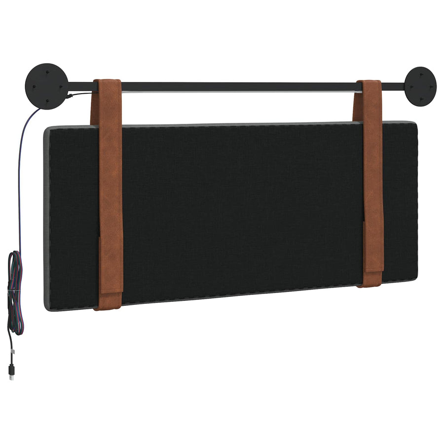 Hangend hoofdbord Met LED-verlichting Donkergrijs Antiek PU