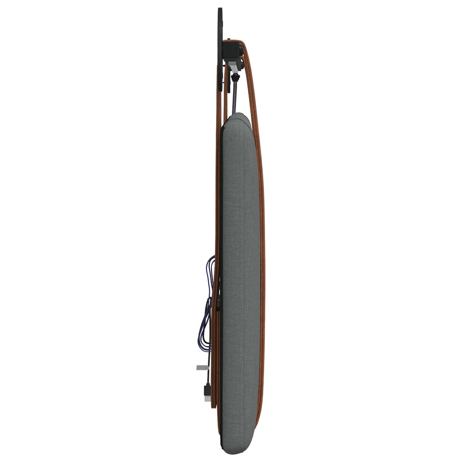Hangend hoofdbord Met LED-verlichting Donkergrijs Antiek PU