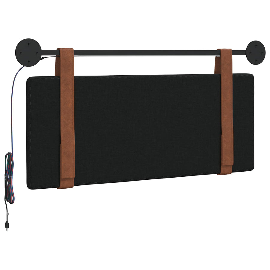 Hangend hoofdbord Met LED-verlichting Zwart Antiek PU