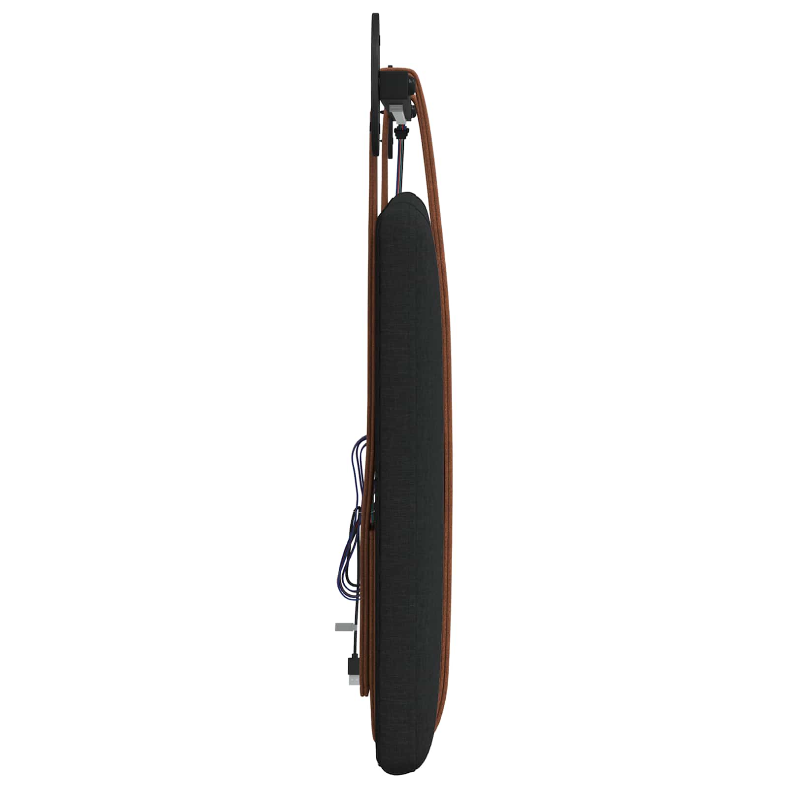 Hangend hoofdbord Met LED-verlichting Zwart Antiek PU