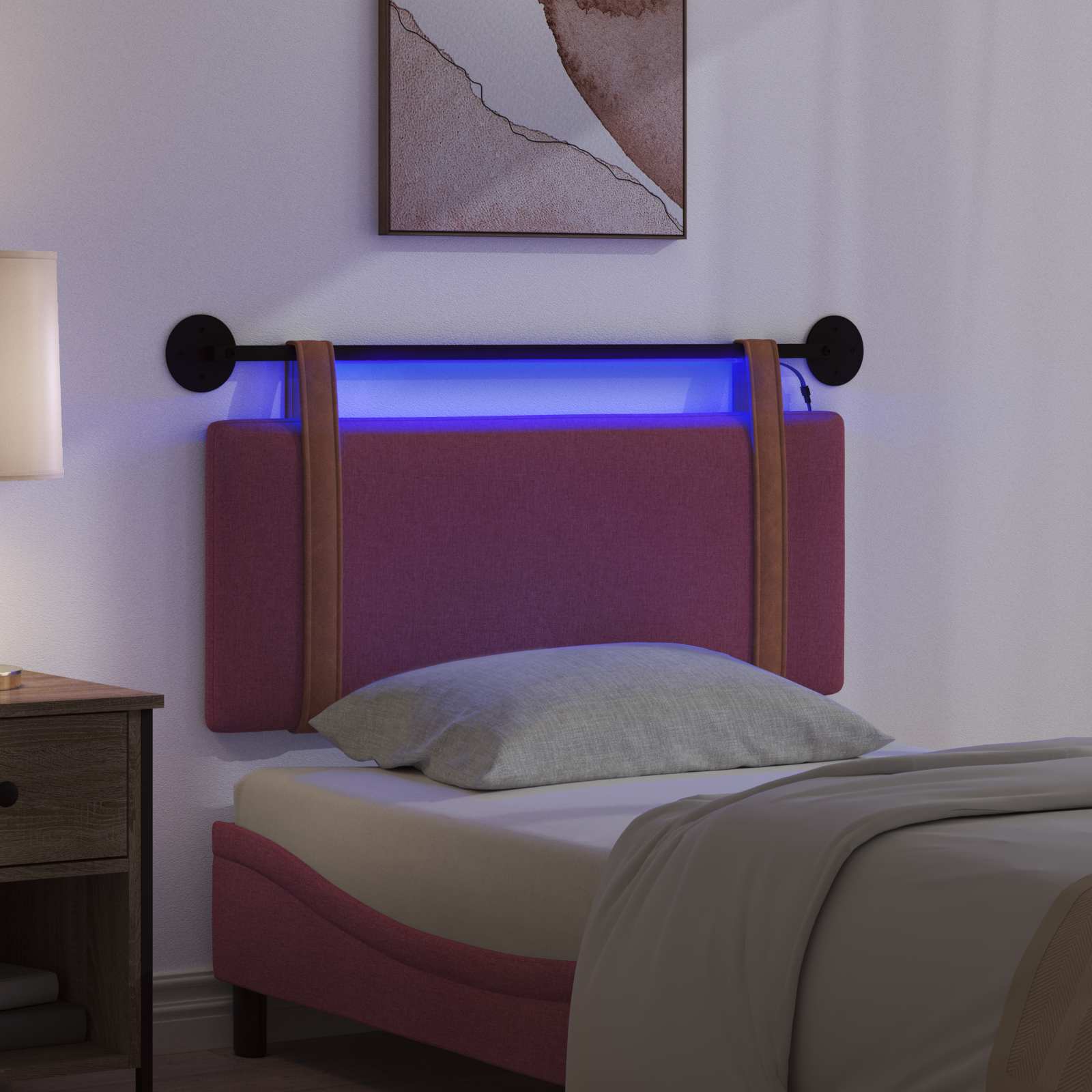 Hangend hoofdbord Met LED-verlichting Wijnrood Antiek PU