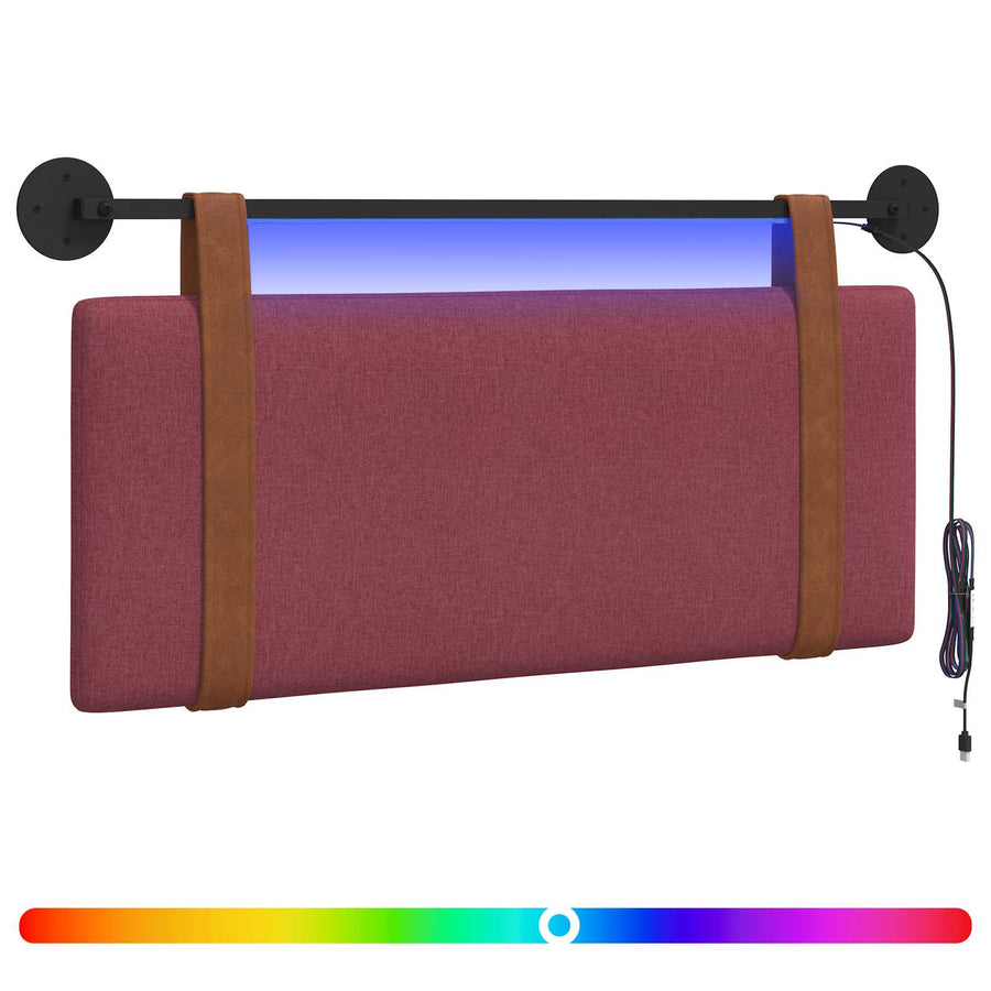 Hangend hoofdbord Met LED-verlichting Wijnrood Antiek PU