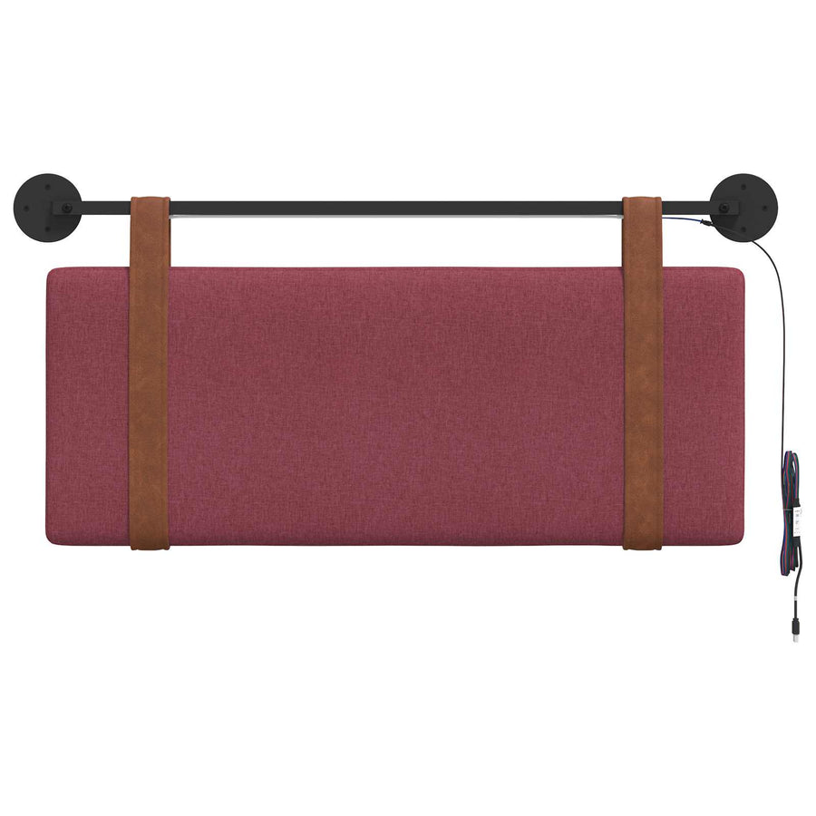 Hangend hoofdbord Met LED-verlichting Wijnrood Antiek PU