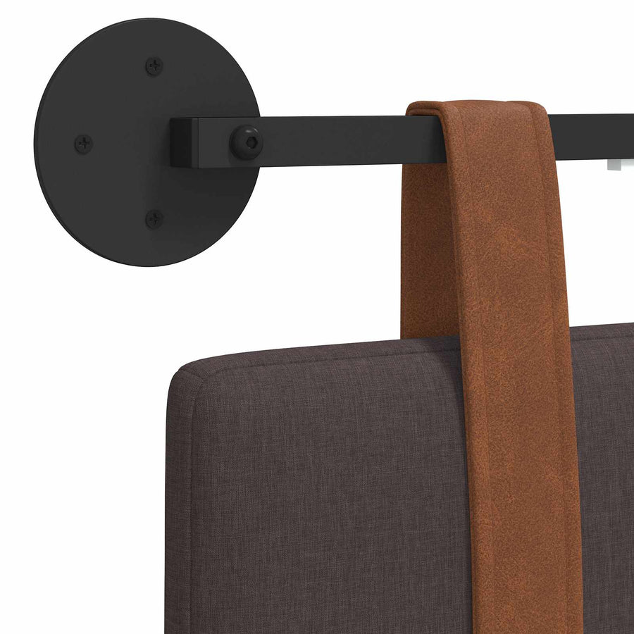 Hangend hoofdbord Met LED-verlichting Donkerbruin Antiek PU