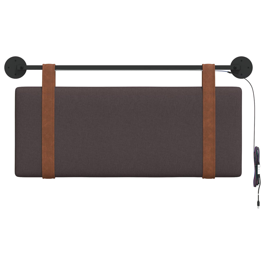 Hangend hoofdbord Met LED-verlichting Donkerbruin Antiek PU