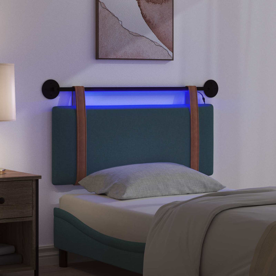 Hangend hoofdbord Met LED-verlichting Donkergroen Antiek PU