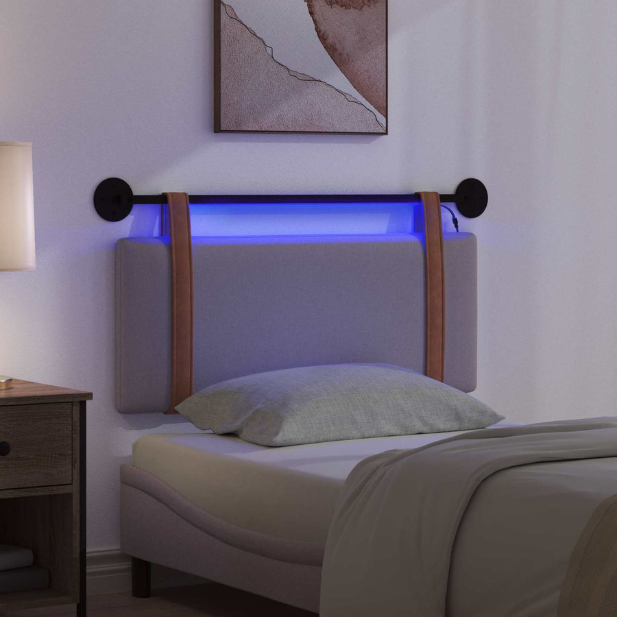 Hangend hoofdbord Met LED-verlichting Taupe Antiek PU