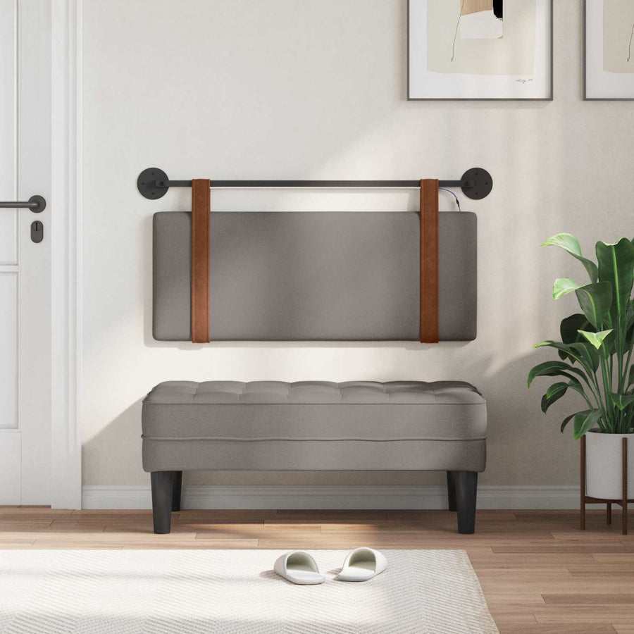Hangend hoofdbord Met LED-verlichting Taupe Antiek PU