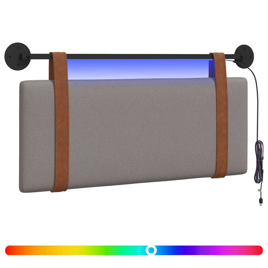 Hangend hoofdbord Met LED-verlichting Taupe Antiek PU